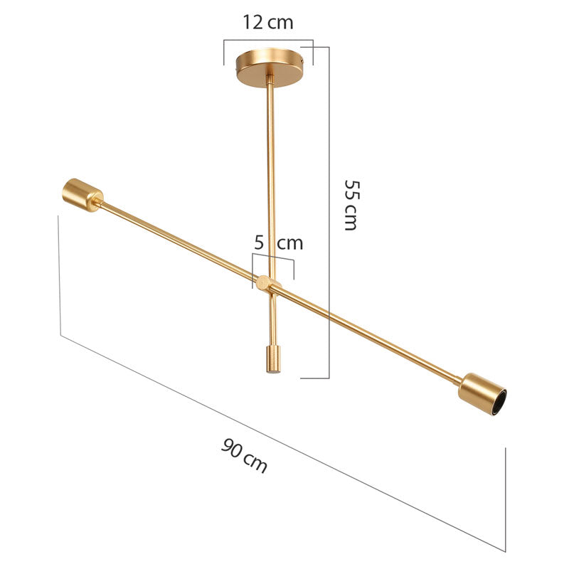 Ceiling light PWL-1157 pakoworld E27 golden 90x90x55cm