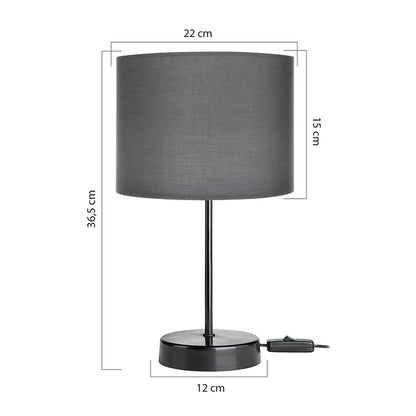 Table lamp PWL-1183 Ε27 anthracite-black D22x36.5cm