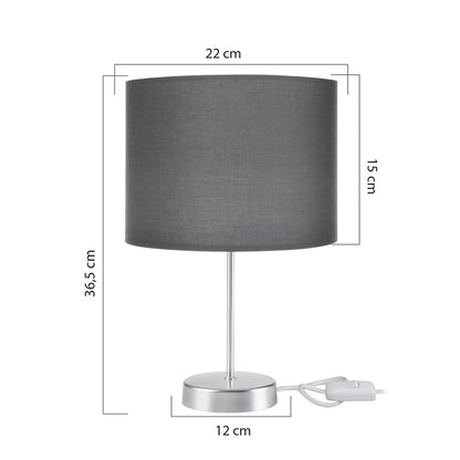 Table lamp PWL-1183 pakoworld Ε27 anthracite-silver D22x36.5cm