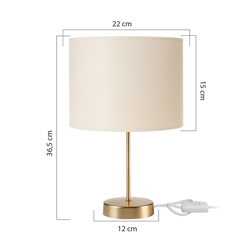 Table lamp PWL-1183 pakoworld Ε27 cream-golden D22x36.5cm