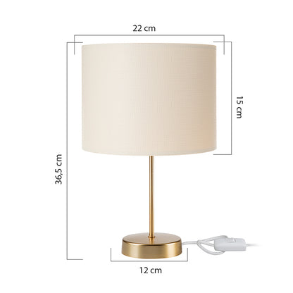 Table lamp PWL-1183 pakoworld Ε27 cream-golden D22x36.5cm
