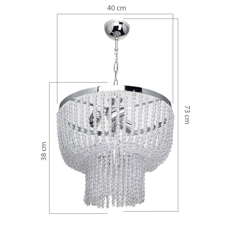 Ceiling light PWL-1186 pakoworld Ε27 silver D40x73cm