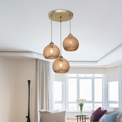 Ceiling light PWL-1121 Ε27 beige-golden D40x80cm