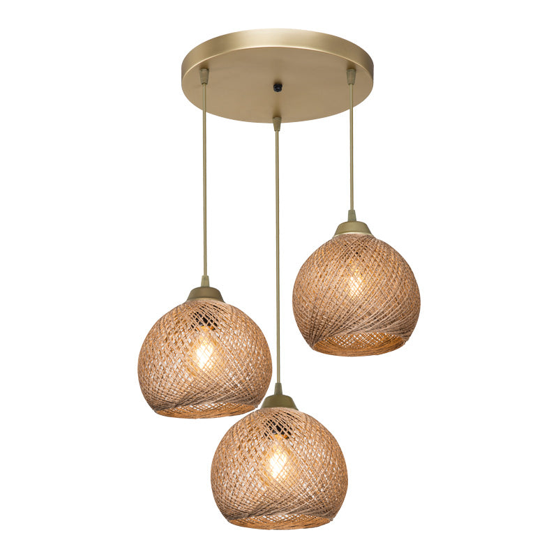 Ceiling light PWL-1121 Ε27 beige-golden D40x80cm