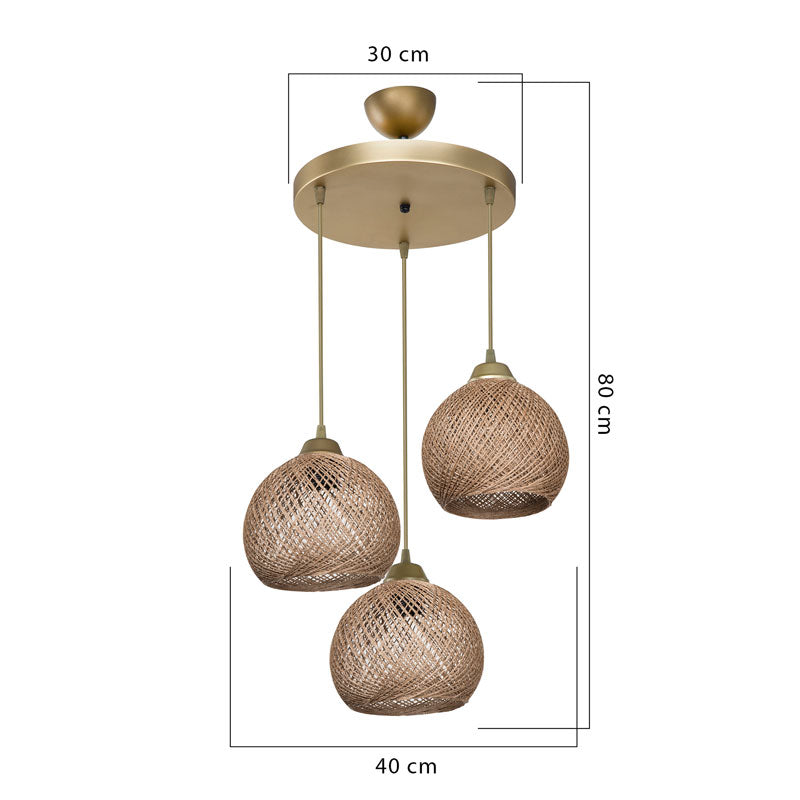 Ceiling light PWL-1121 pakoworld Ε27 beige-golden D40x80cm