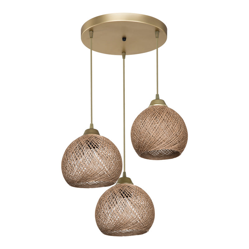 Ceiling light PWL-1121 Ε27 beige-golden D40x80cm