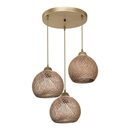 Ceiling light PWL-1121 Ε27 beige-golden D40x80cm