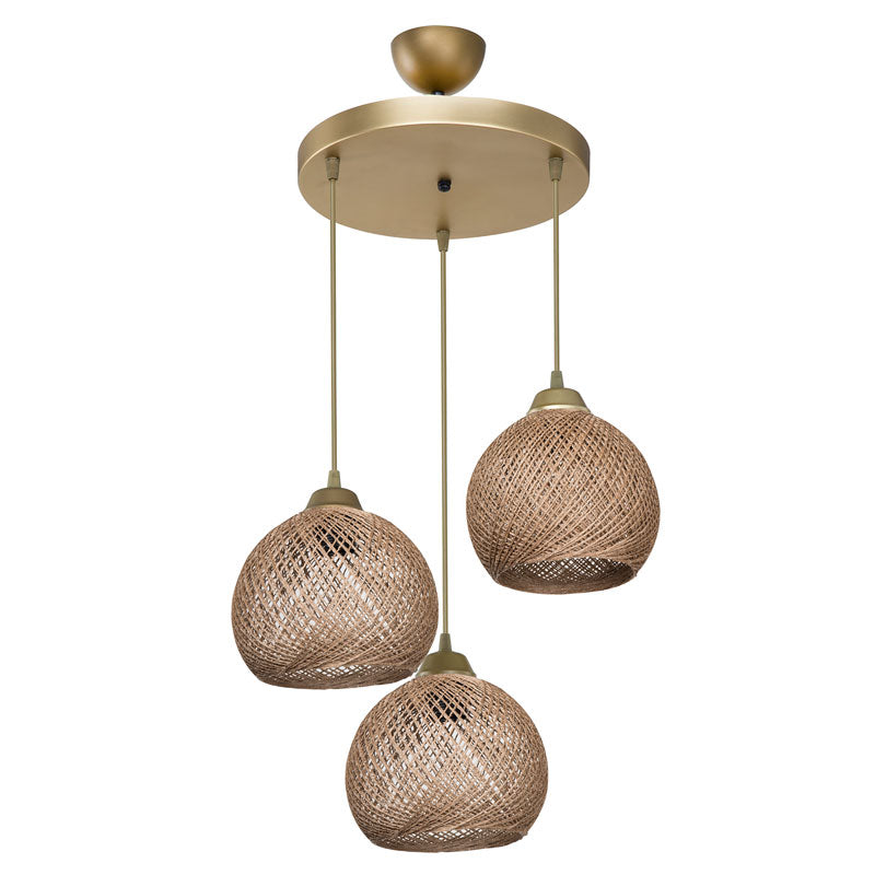 Ceiling light PWL-1121 pakoworld Ε27 beige-golden D40x80cm