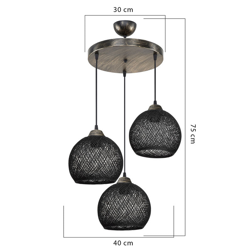 Ceiling light PWL-1121 Ε27 black-bronze D40x80cm