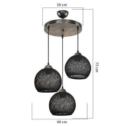 Ceiling light PWL-1121 Ε27 black-bronze D40x80cm