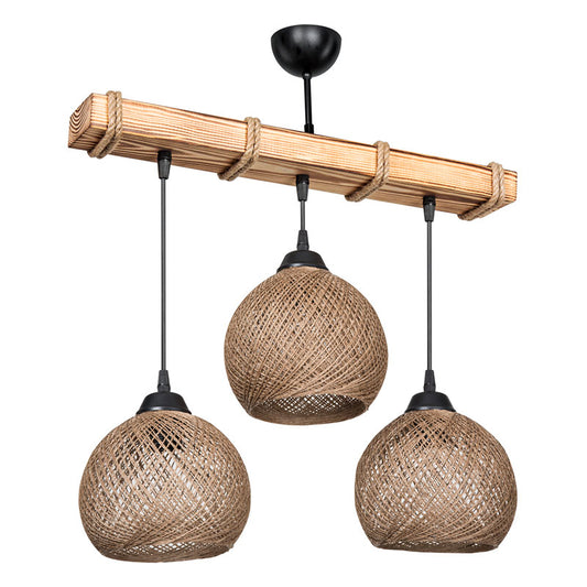 Ceiling light Fiona pakoworld Ε27 walnut-beige 50x20x63cm