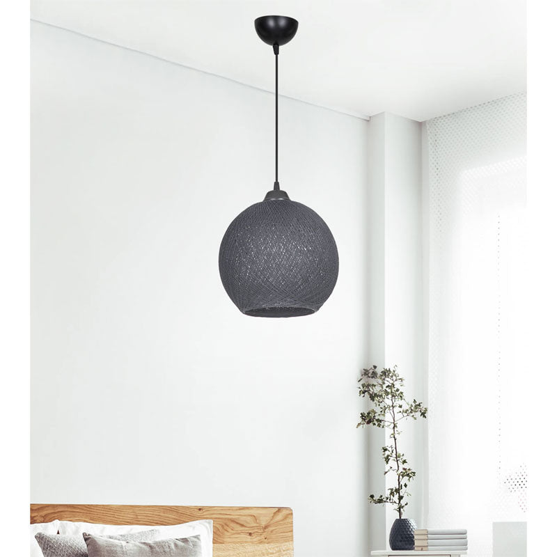 Ceiling light Leshia pakoworld Ε27 grey D26x72cm