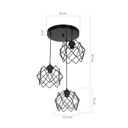 Ceiling light PWL-1021 pakoworld Ε27 black D40x80cm