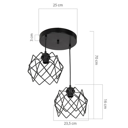 Ceiling light PWL-1021 pakoworld Ε27 black D40x70cm