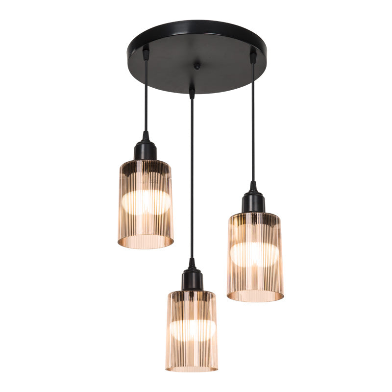 Ceiling light PWL-1195 Ε27 black-amber D30x80cm