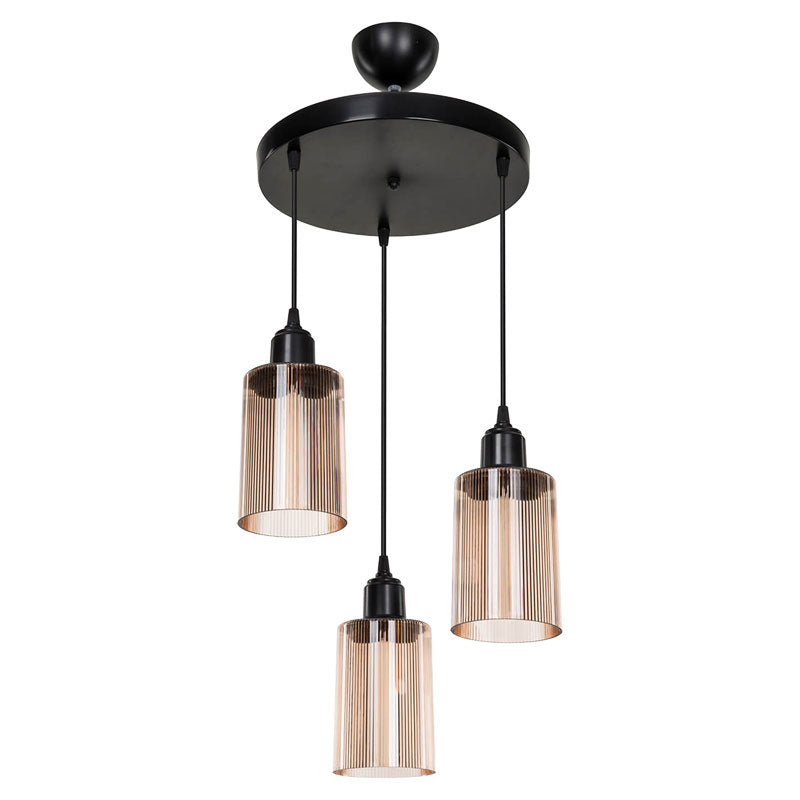 Ceiling light PWL-1195 pakoworld Ε27 black-amber D30x80cm