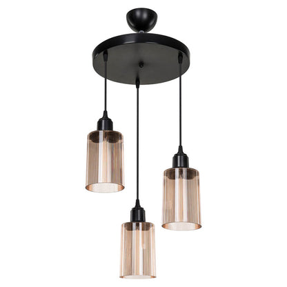 Ceiling light PWL-1195 pakoworld Ε27 black-amber D30x80cm