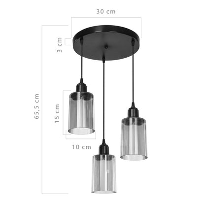 Ceiling light PWL-1195 Ε27 black-amber D30x80cm