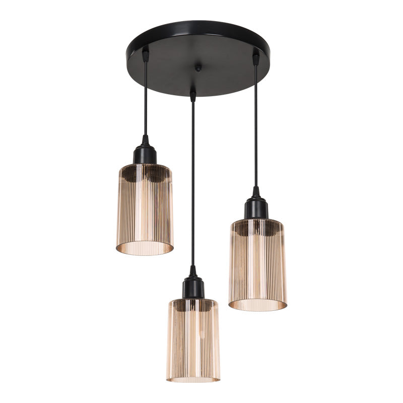 Ceiling light PWL-1195 Ε27 black-amber D30x80cm