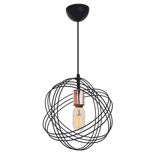 Ceiling light PWL-0980 pakoworld E27 black-bronze D28x75cm