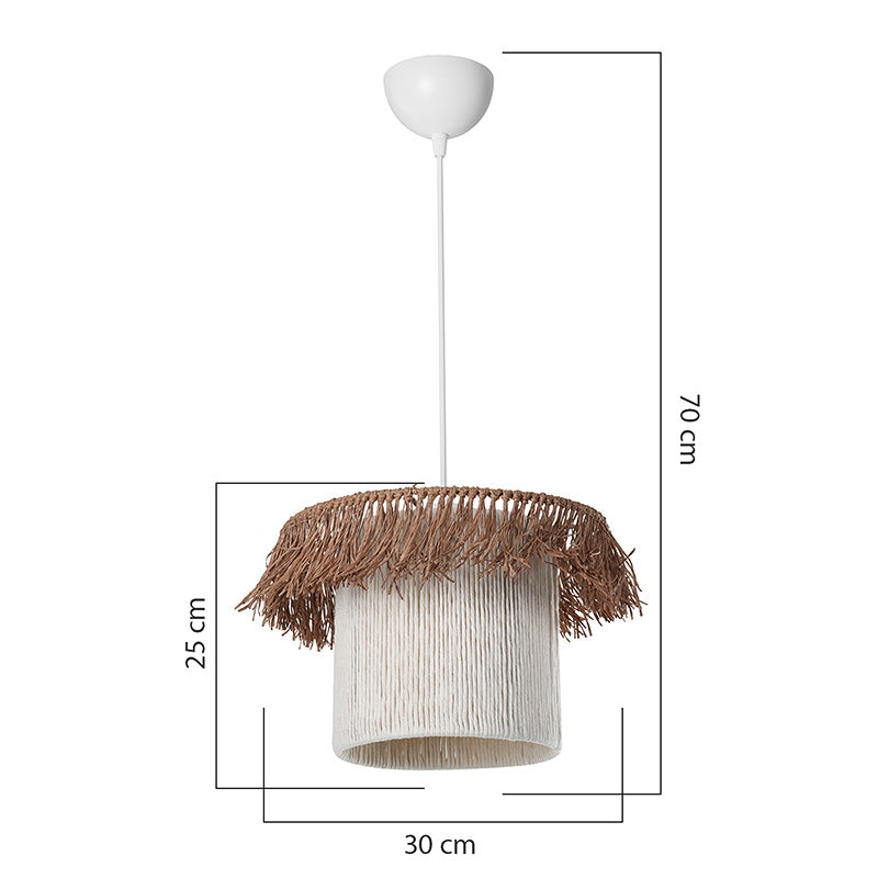 Ceiling light Liberty pakoworld Ε27 white-beige D32x75cm