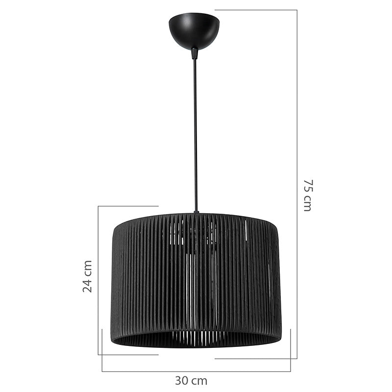 Ceiling light Levitate pakoworld Ε27 black D30x75cm