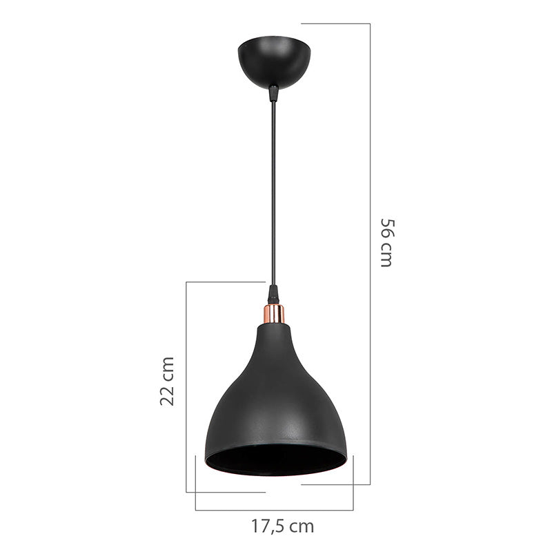 Ceiling light Lofty pakoworld Ε27 black D18x56cm