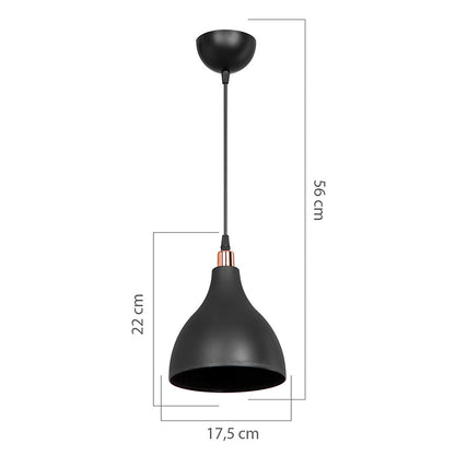 Ceiling light Lofty pakoworld Ε27 black D18x56cm