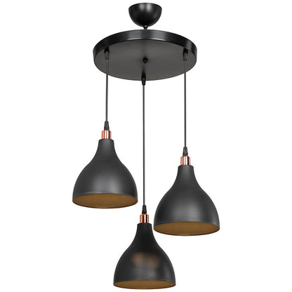 Ceiling light Lofty pakoworld Ε27 black D40x80cm