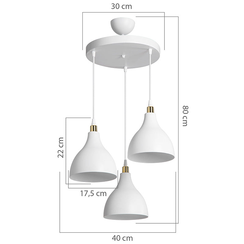 Ceiling light Lofty pakoworld Ε27 white D40x80cm