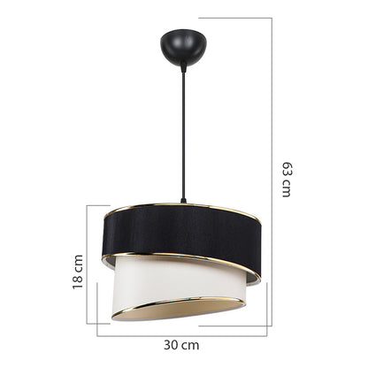 Ceiling light Loopy pakoworld Ε27 black-white D30x63cm