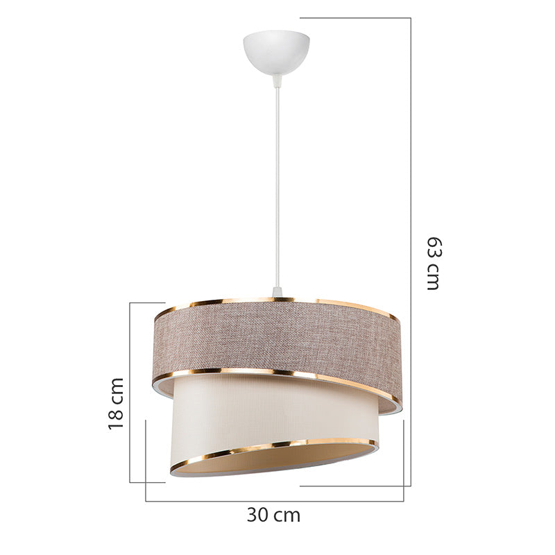 Ceiling light Loopy pakoworld Ε27 beige-white D30x63cm