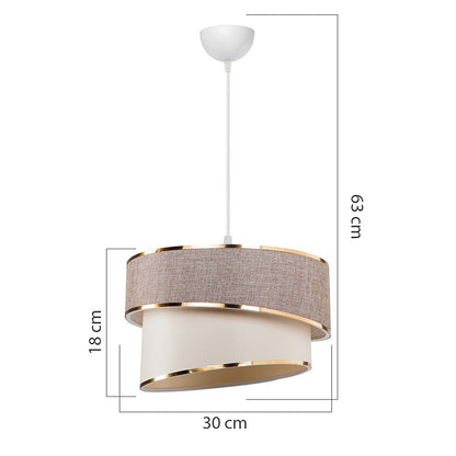 Ceiling light Loopy pakoworld Ε27 beige-white D30x63cm