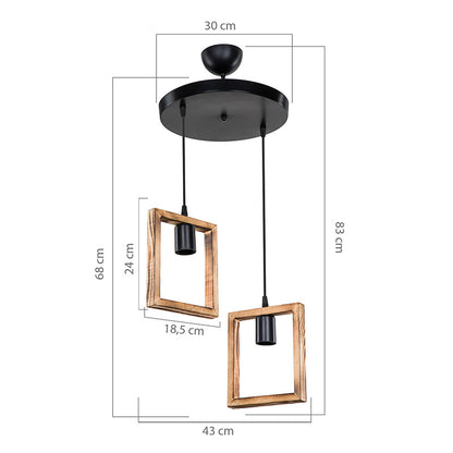 Ceiling light Isolate pakoworld Ε27 walnut D43x83cm