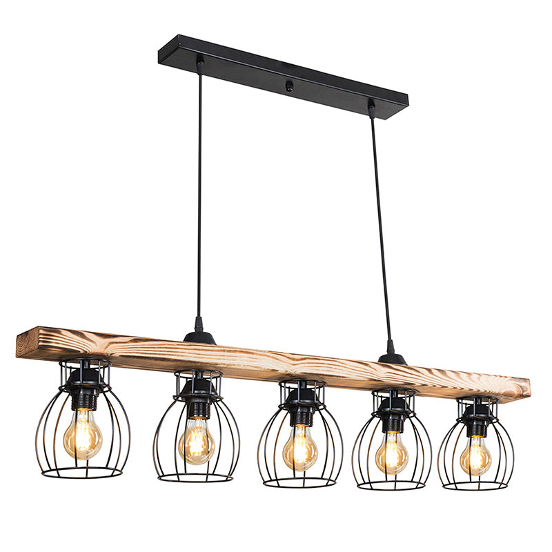 Ceiling light Jazzy Ε27 natural-black 100x8.5x27cm