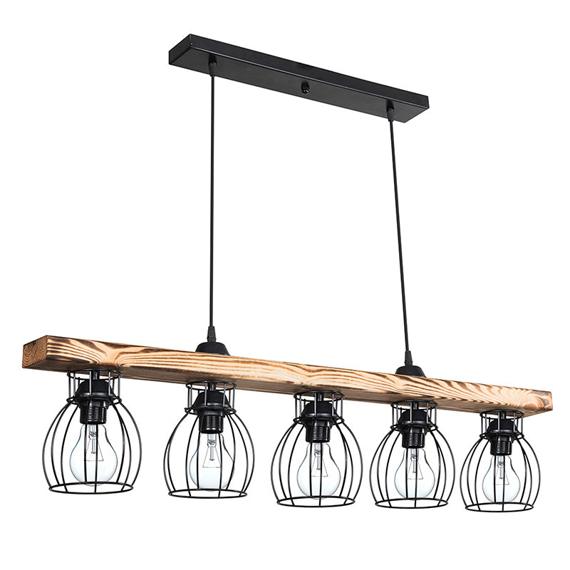 Ceiling light Jazzy pakoworld Ε27 walnut-black 100x12x75cm