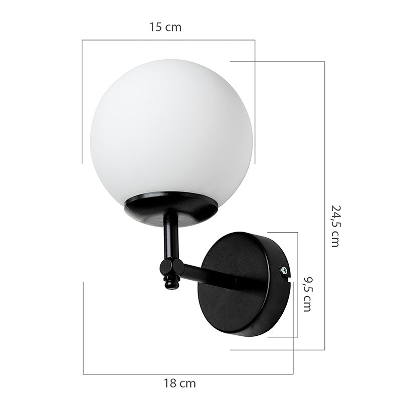 Wall lamp-sconce Inclusive pakoworld E27 black 15x18x24.5cm