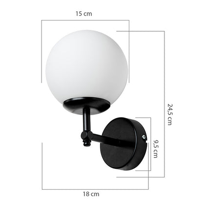 Wall lamp-sconce Inclusive pakoworld E27 black 15x18x24.5cm