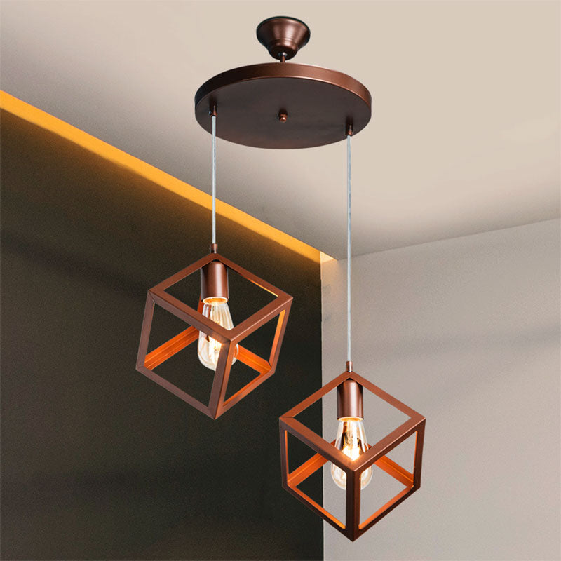 Ceiling light PWL-1152 pakoworld Ε27 brown 50x50x82cm