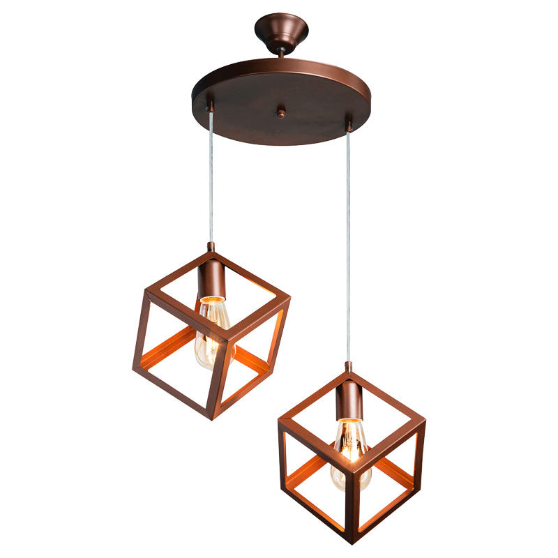 Ceiling light PWL-1152 pakoworld Ε27 brown 50x50x82cm