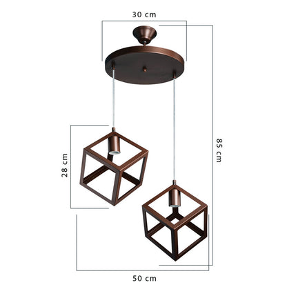 Ceiling light PWL-1152 pakoworld Ε27 brown 50x50x82cm