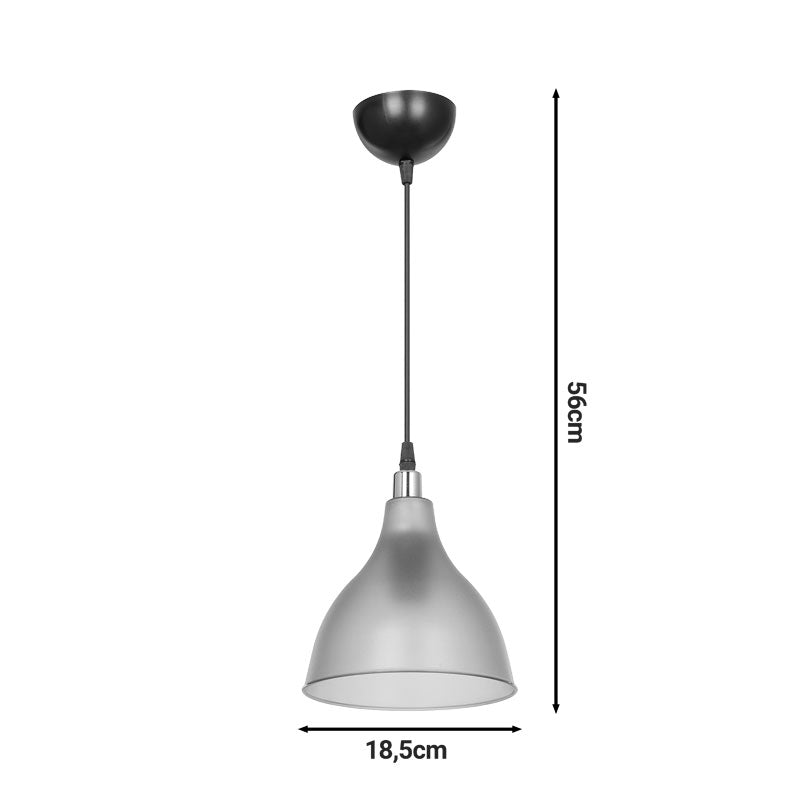 Ceiling light Orazio pakoworld Ε27 dark grey-black D18.5x56cm