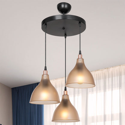 3-light ceiling lamp Orazio pakoworld Ε27 amber-black D40x80cm