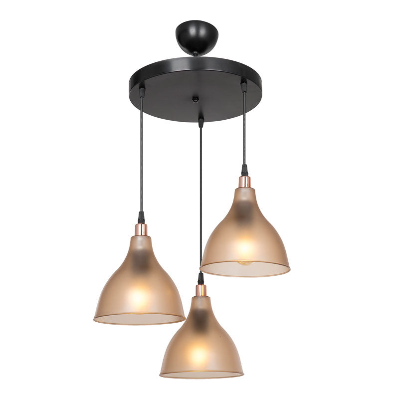 3-light ceiling lamp Orazio pakoworld Ε27 amber-black D40x80cm