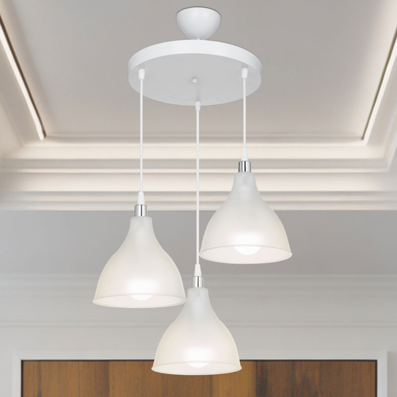 3-light ceiling lamp Orazio pakoworld E27 clear-white D40x80cm