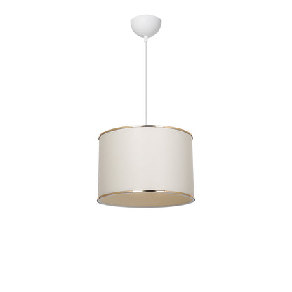 Ceiling lamp single light Eleg pakoworld fabric in cream shade D30x60cm