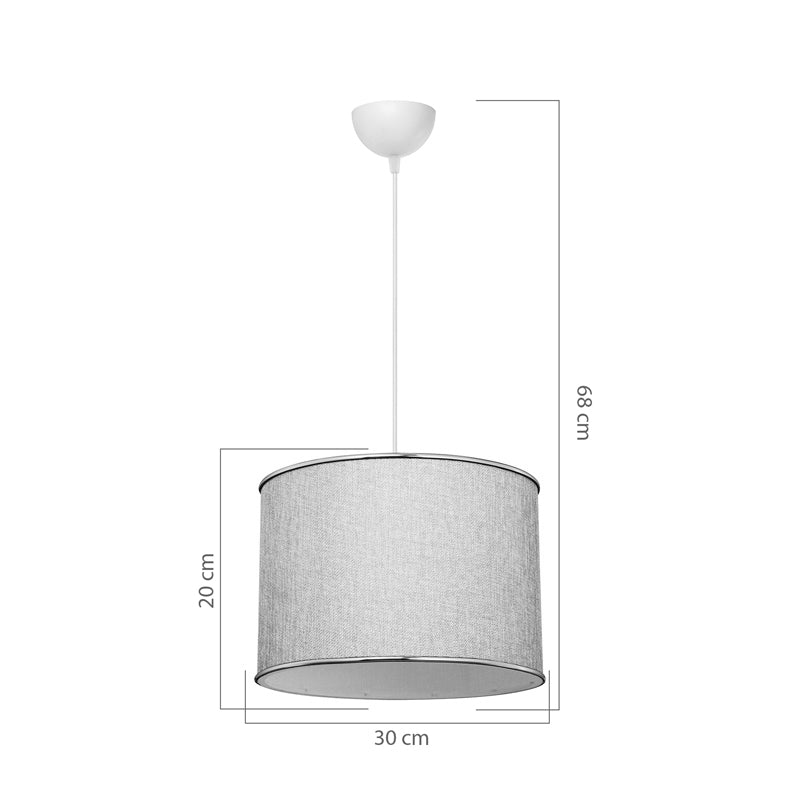 Single light ceiling lamp Eleg pakoworld fabric in beige shade D30x60cm