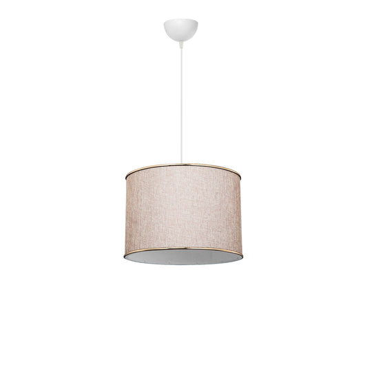 Single light ceiling lamp Eleg pakoworld fabric in beige shade D30x60cm