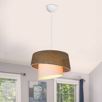 Plexi pakoworld single light ceiling lamp in brown and cream shade D34x65cm