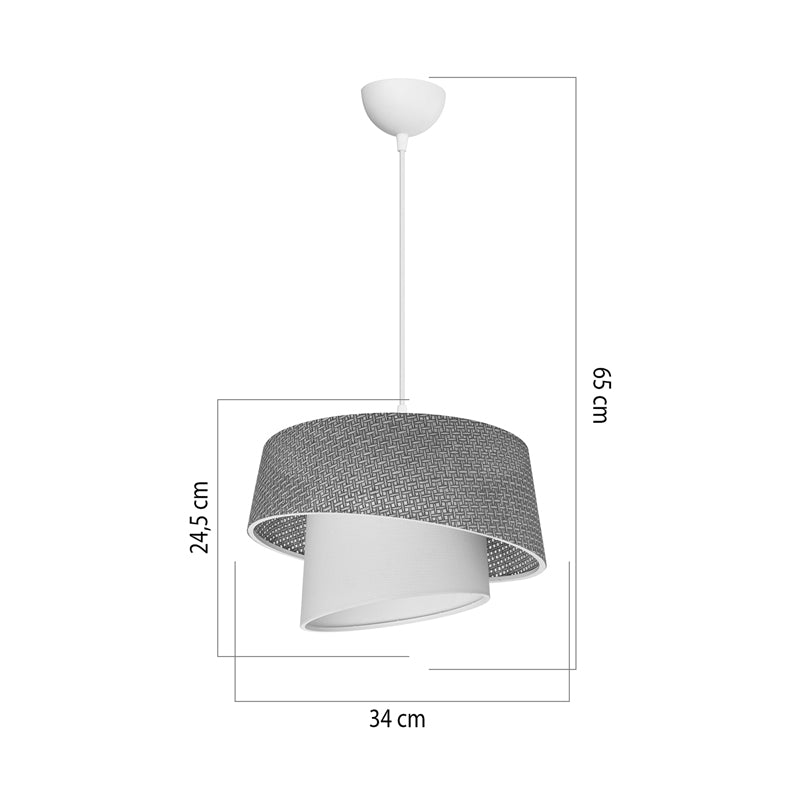 Plexi pakoworld single light ceiling lamp in brown and cream shade D34x65cm